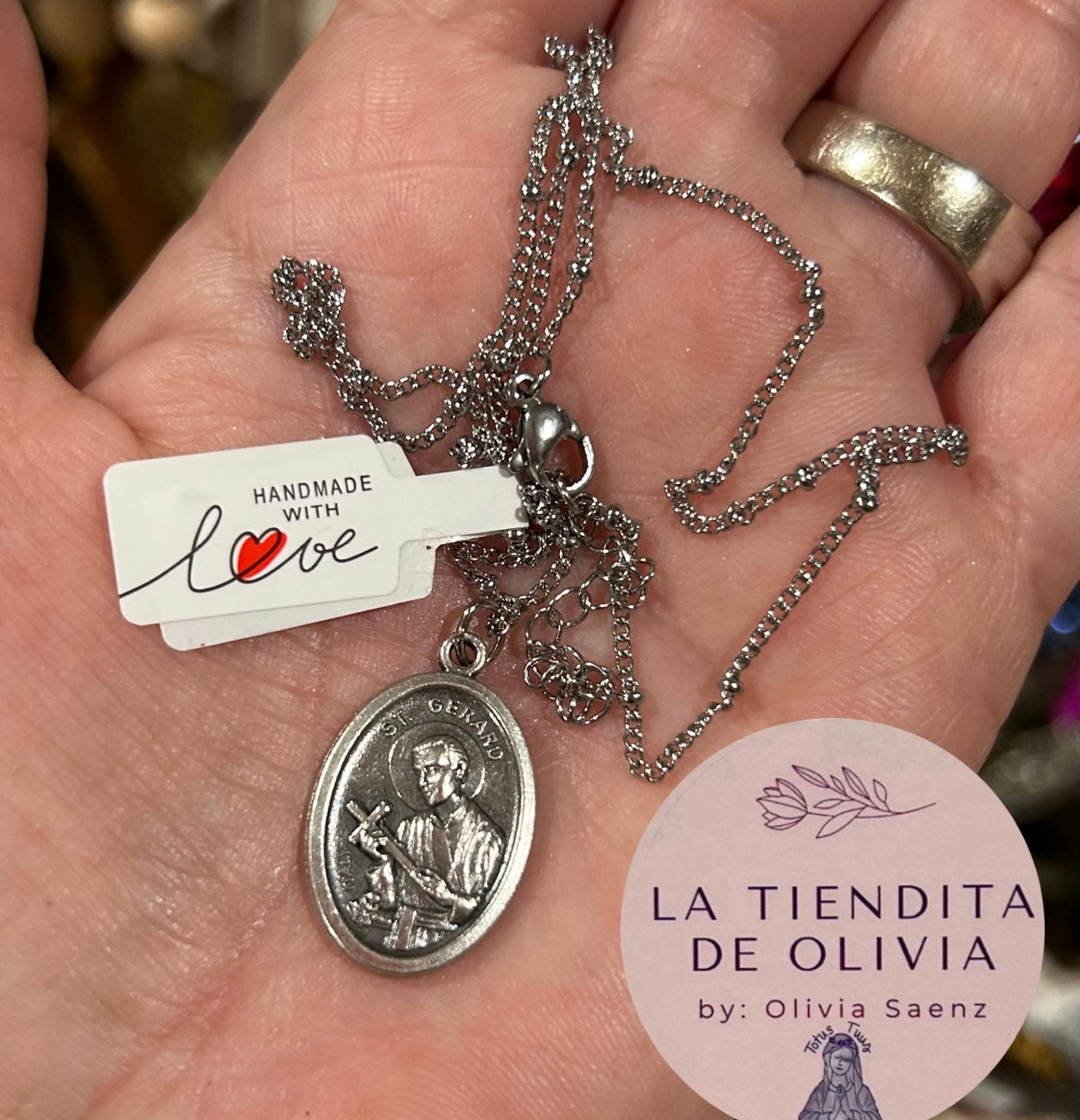 San Gerardo Mayela Necklace 16” long Stainless Steel