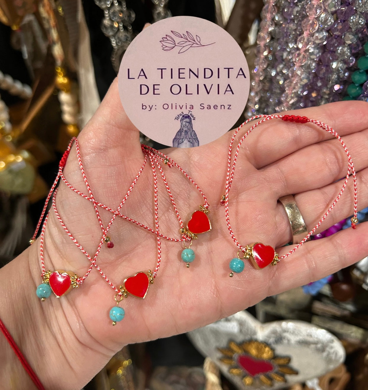 Red Heart Bracelet Adjustable