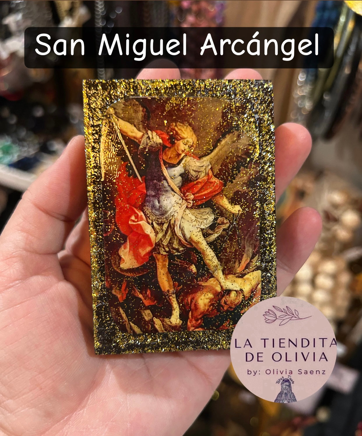 San Miguel Arcángel Mini Cuadrito de Madera
Medidas Aproximadas 2”x 3”
Elaborado y Diseñado por LA TIENDITA DE OLIVIA