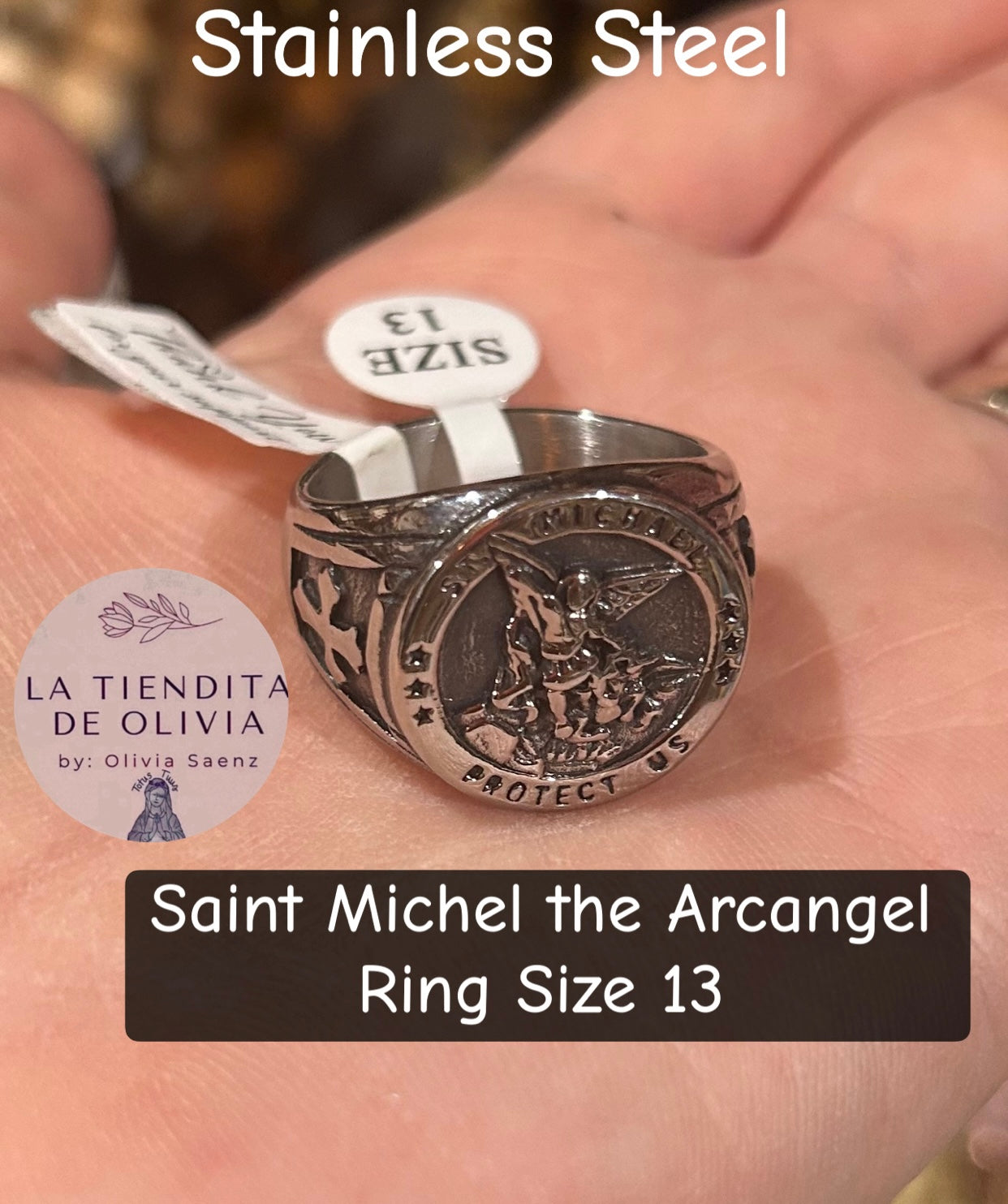 Saint Michel the Arcangel Ring Size 13
