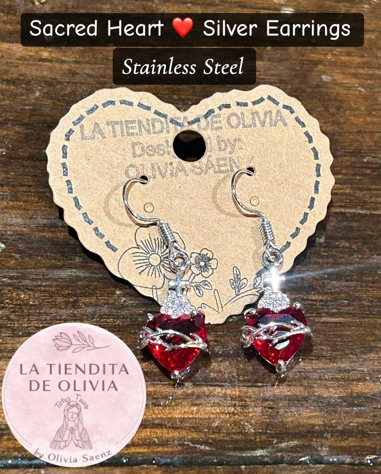 Sacred Heart ❤️ Silver Earrings
Stainless Steel