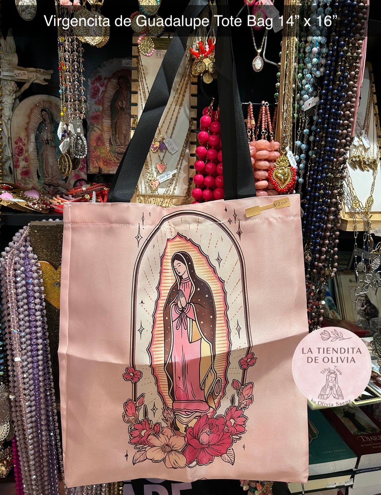 Virgencita de Guadalupe Tote Bag 14” x 16”
