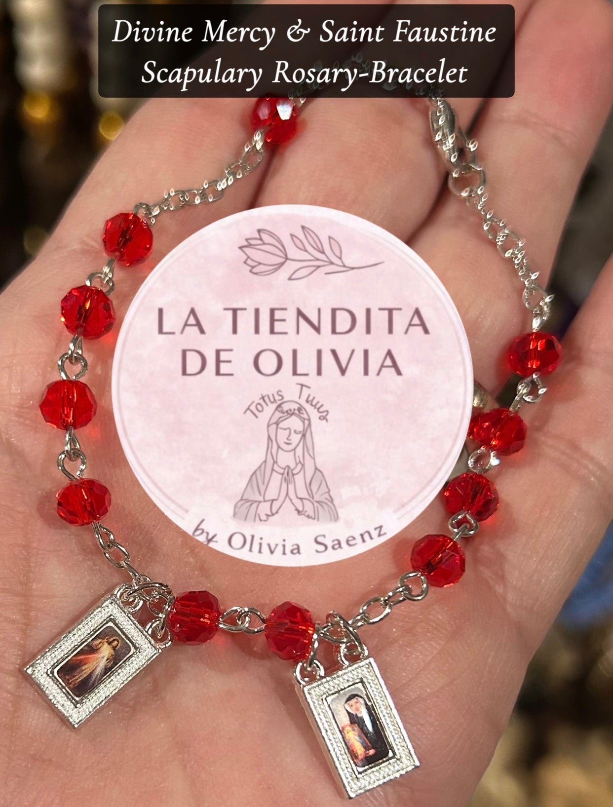 Divine Mercy & Saint Faustine Scapulary Rosary-Bracelet
