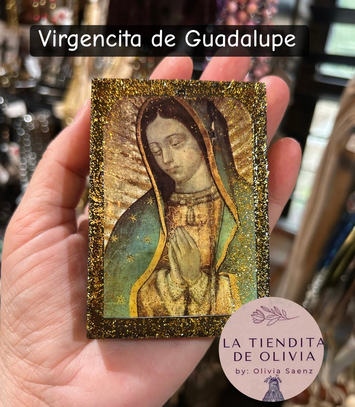 Virgencita de Guadalupe Mini Cuadrito de Madera
Medidas Aproximadas 2”x 3”
Elaborado y Diseñado por LA TIENDITA DE OLIVIA
