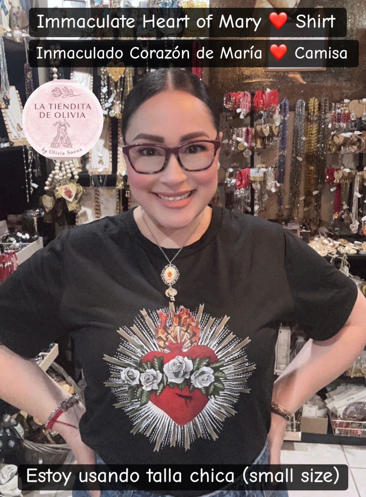 Immaculate Heart of Mary
Inmaculado Corazón de María Shirt Size 2 XL