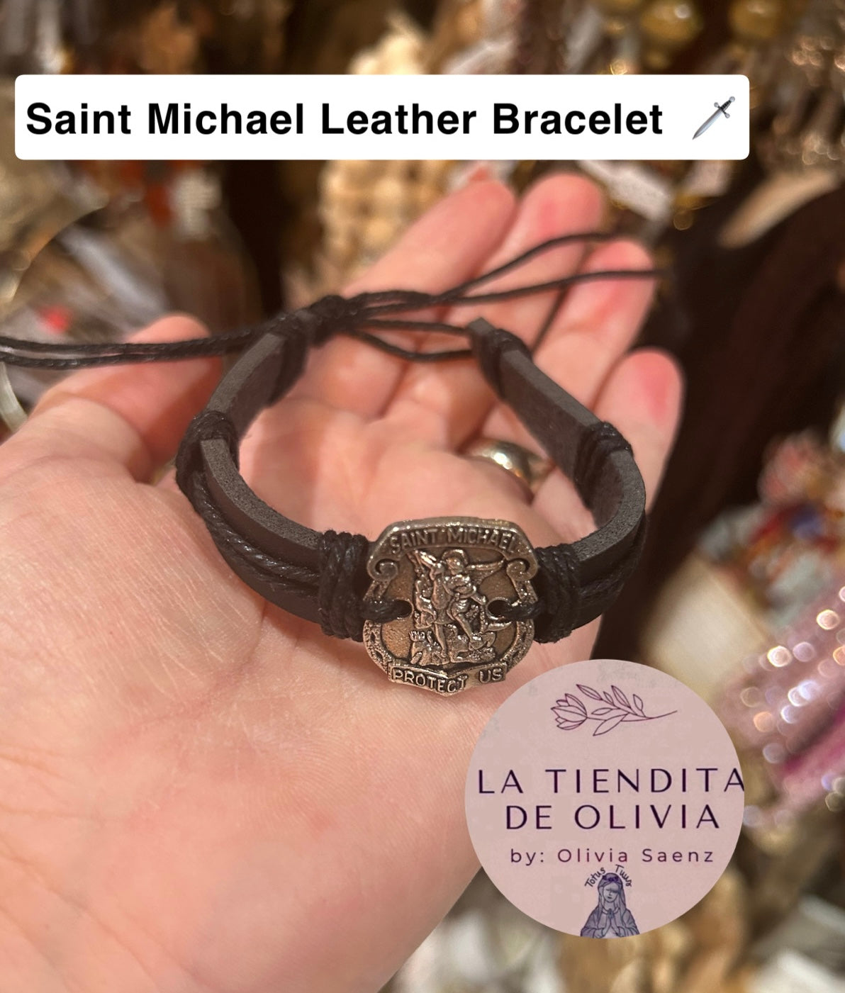 Saint Michael the Arcangel Leather Bracelet 🗡️