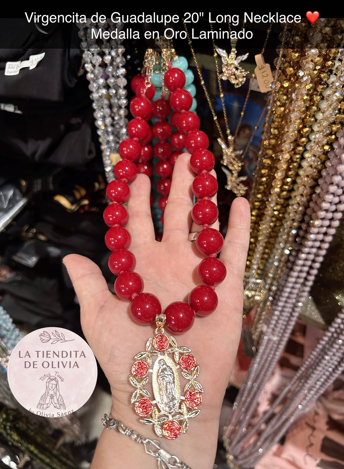 Virgencita de Guadalupe 20" Long Necklace ❤️
Medalla en Oro Laminado