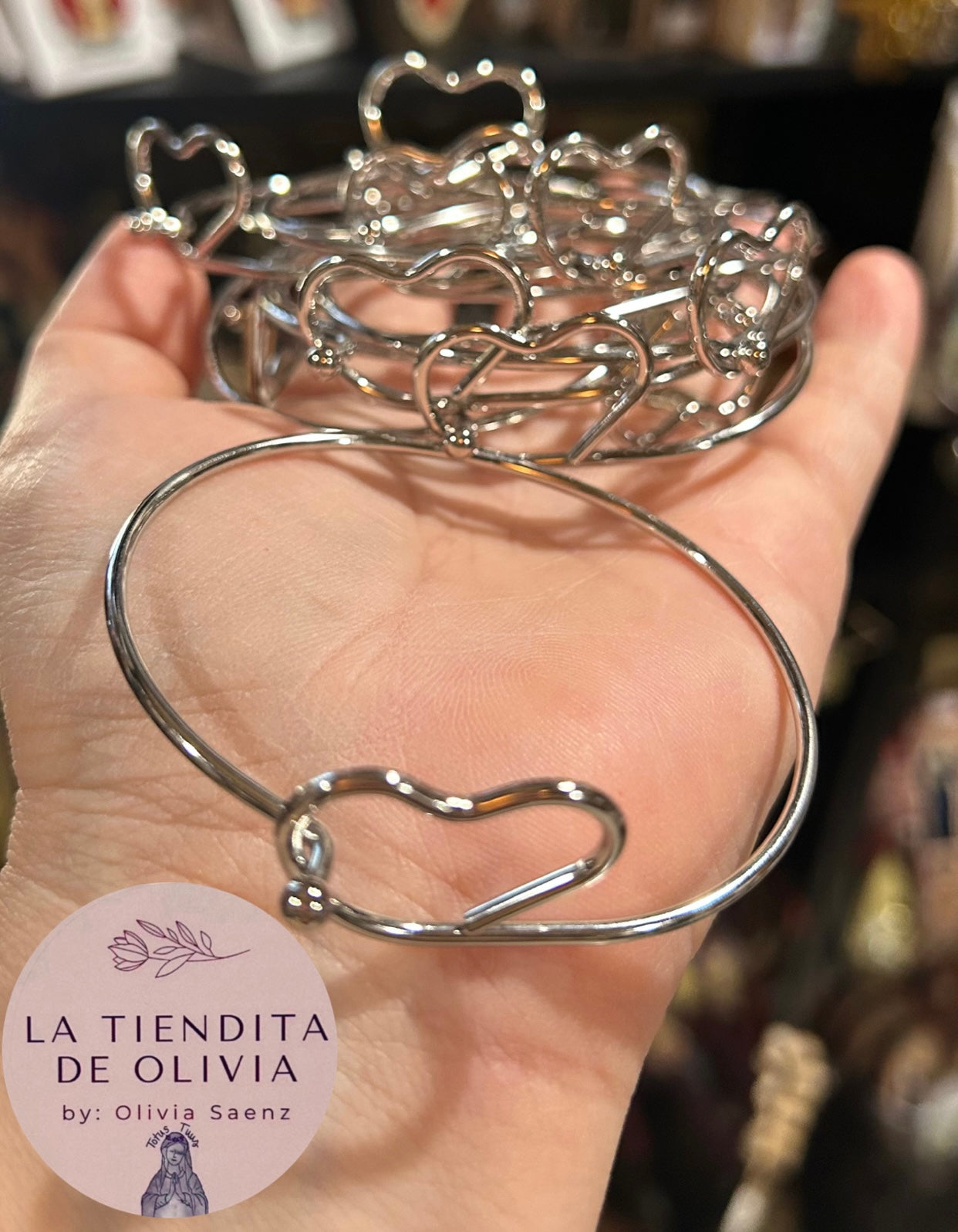 Heart Bangle Stainless Steel