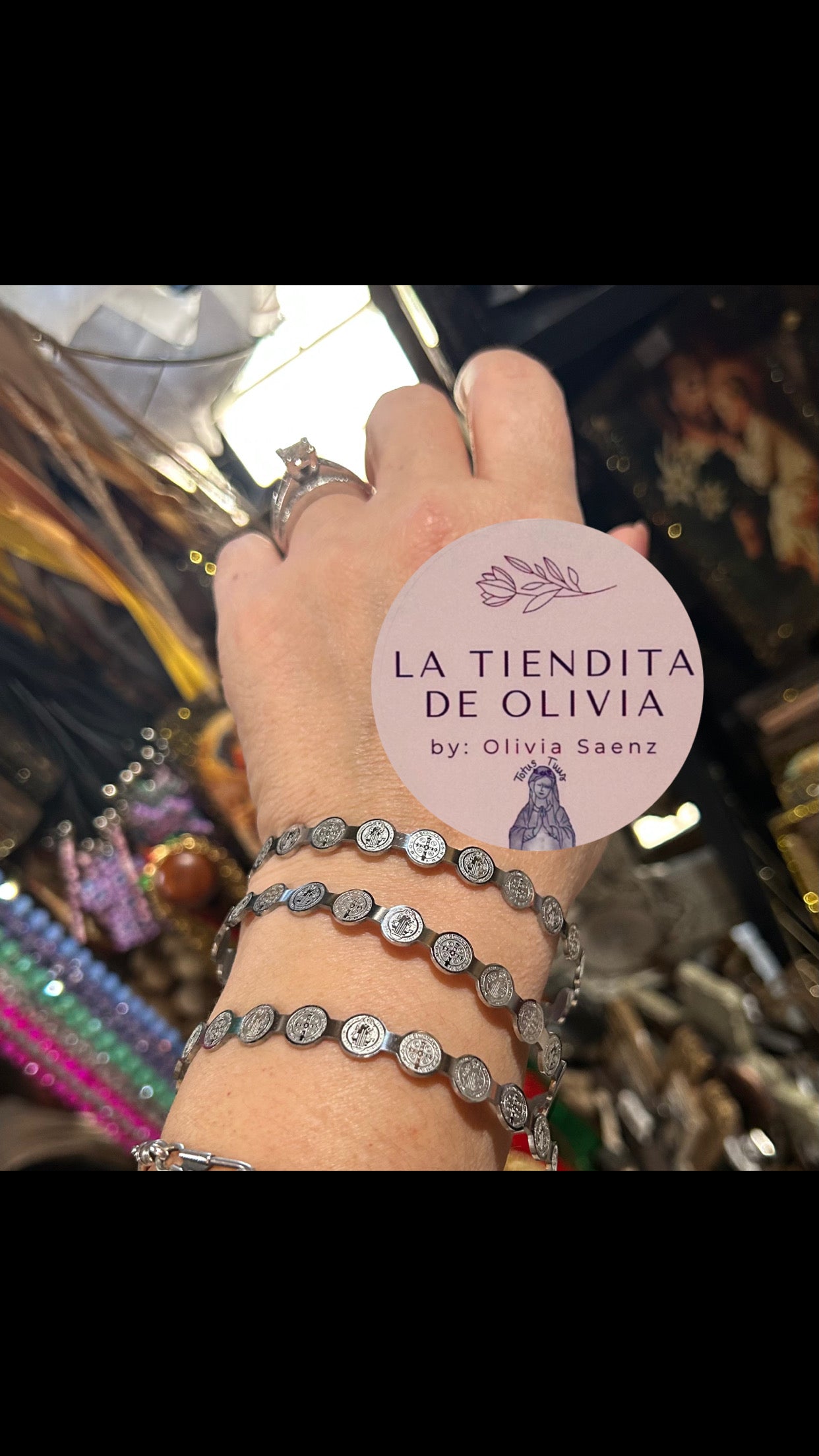 Saint Benedict Bangle Adjustable Stainless Steel