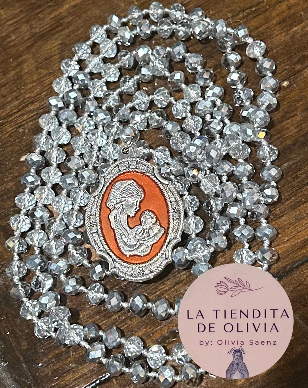 God Bless Mom Crystal Necklace - 58” long