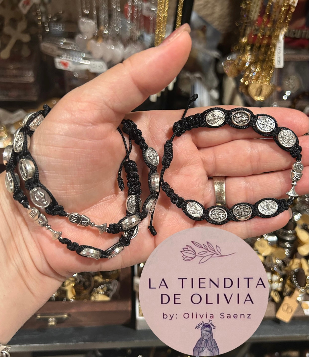 First Communion Black Bracelet