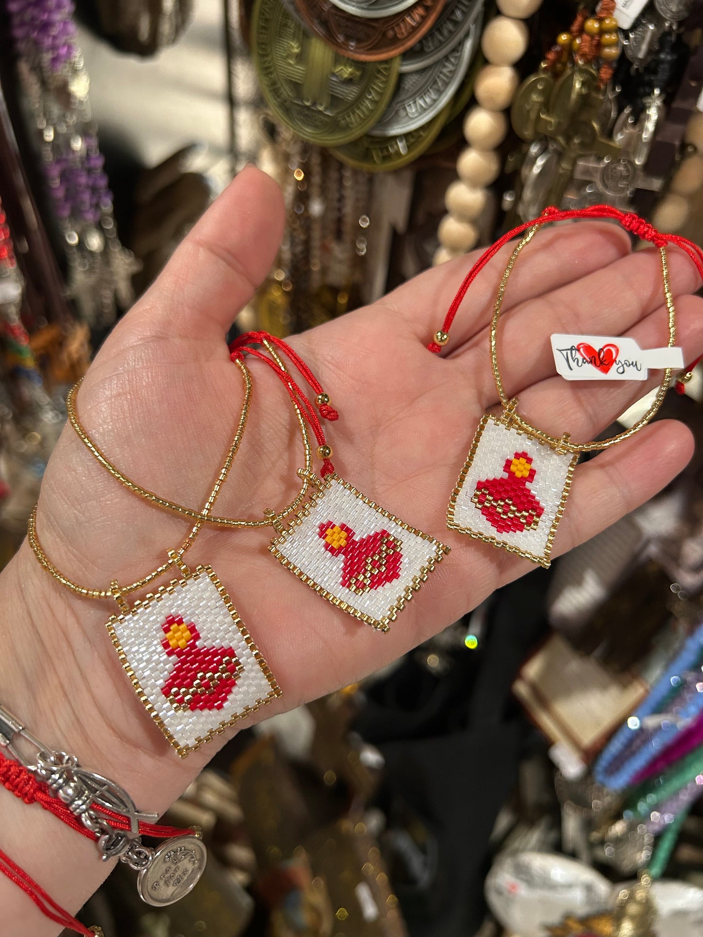 Sacred Heart Red Bracelet Adjustable