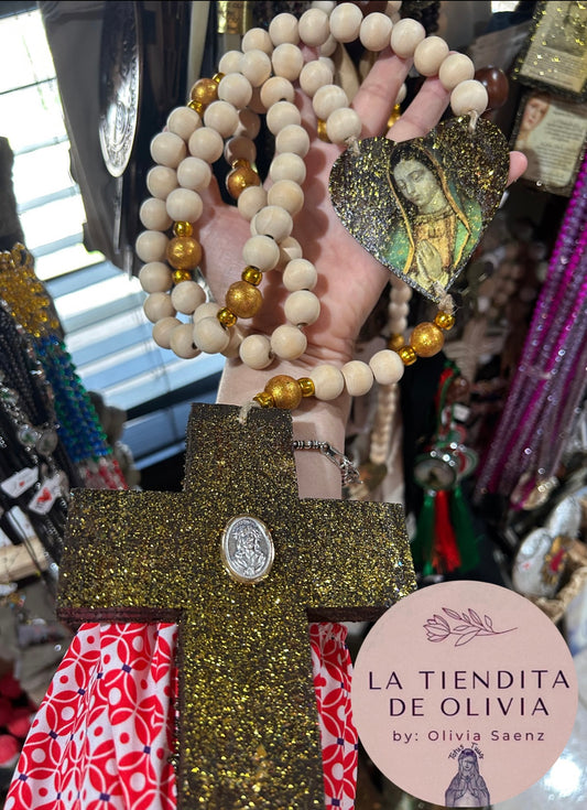 Virgencita de Guadalupe Rosario Grande de Madera