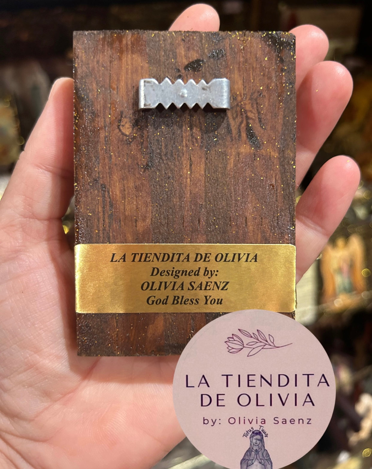 Santa Filomena Mini Cuadrito de Madera