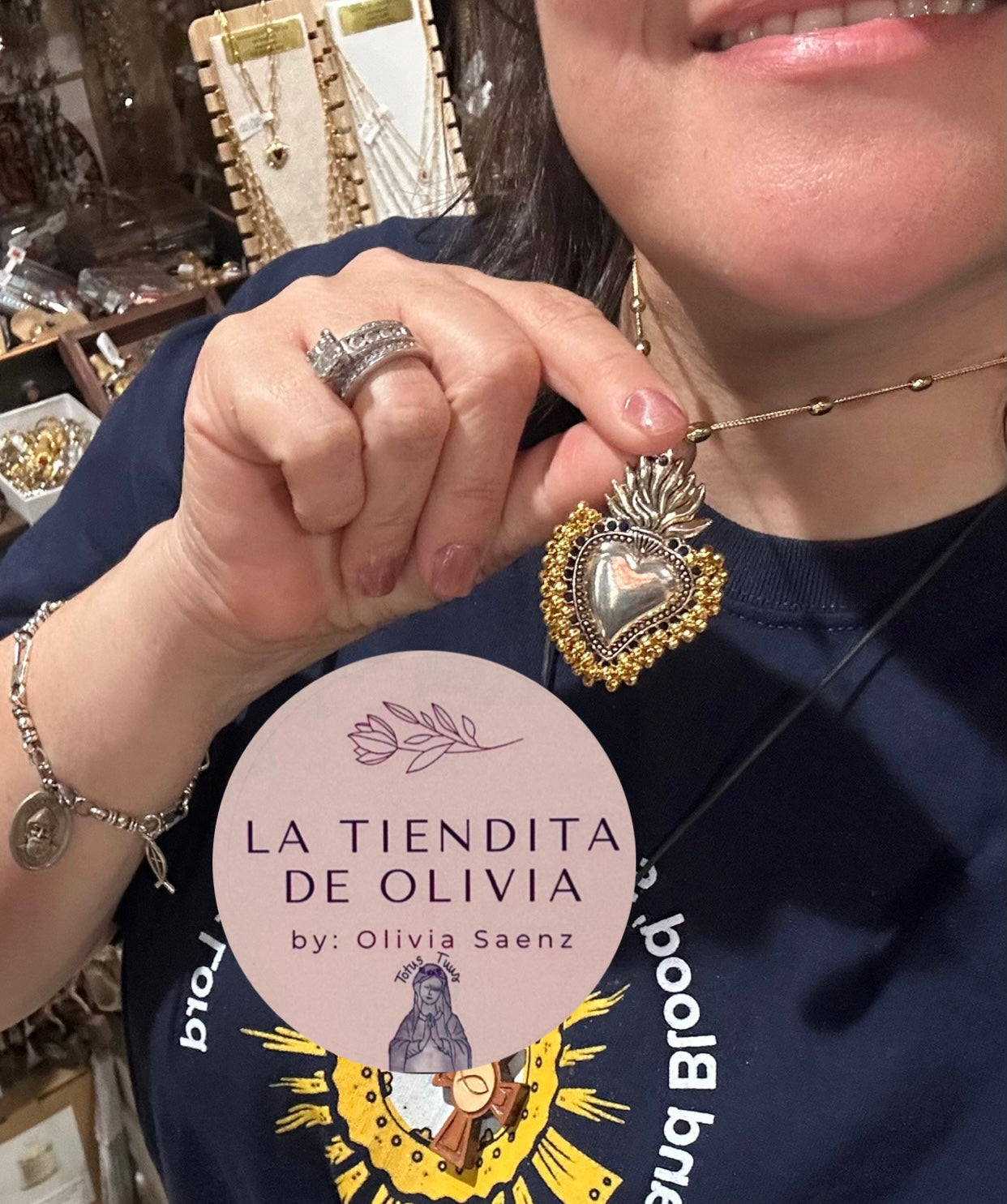 Sacred Heart Gold  Necklace