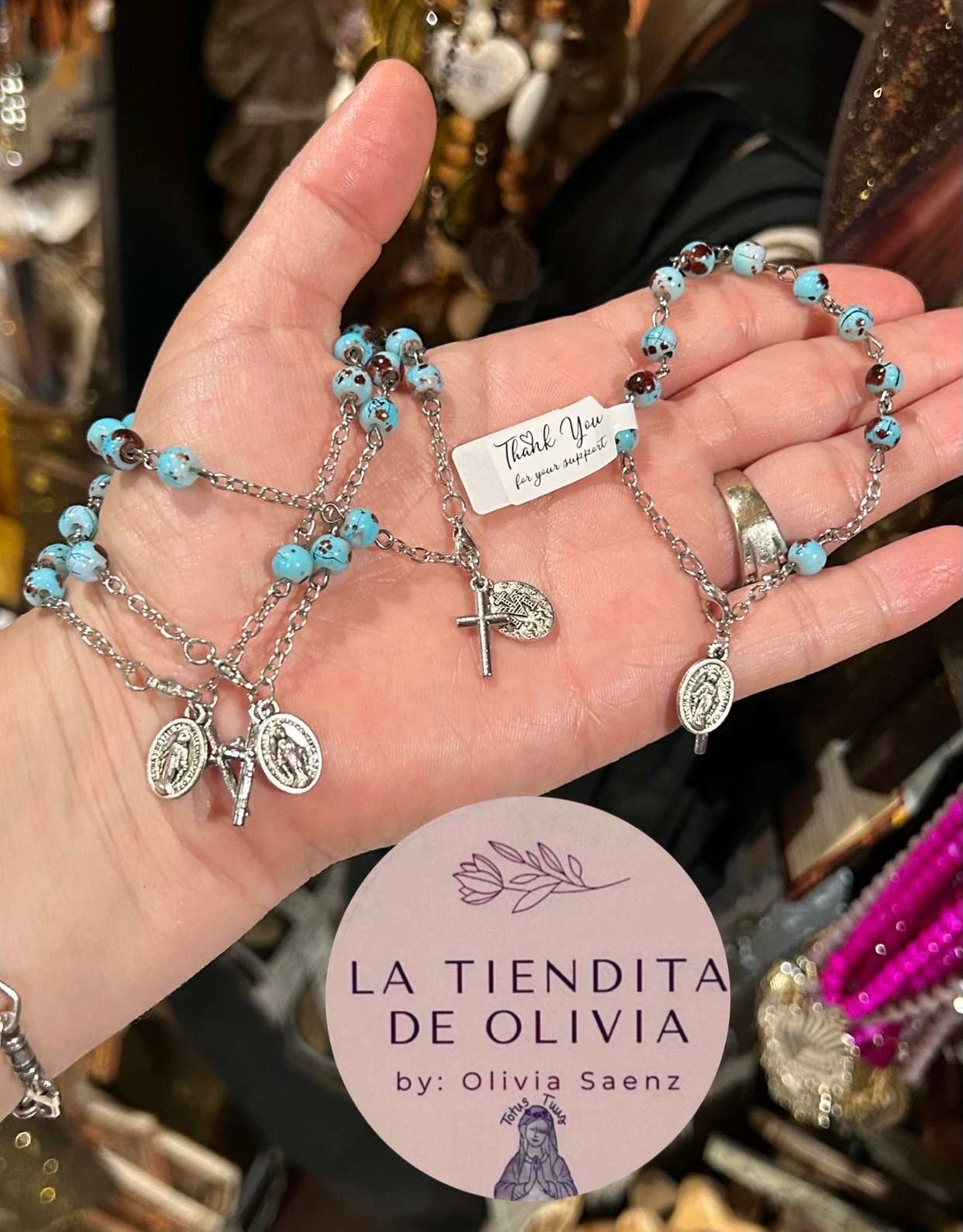 Miraculous Medal Rosary Bracelet