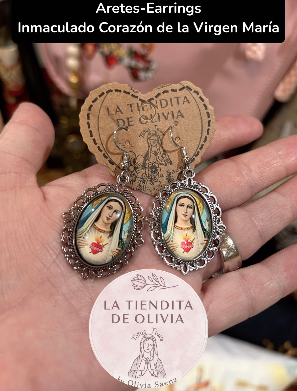 Aretes-Earrings
Inmaculado Corazón de la Virgen María