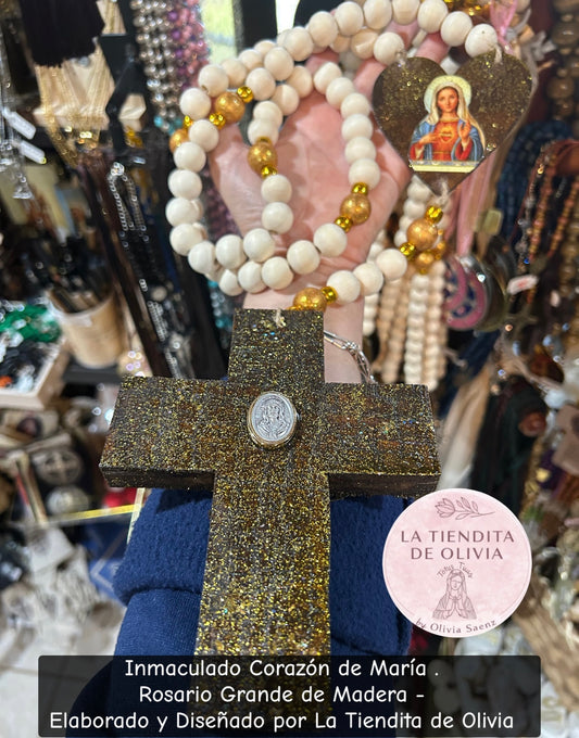 Inmaculado Corazón de María .
Rosario Grande de Madera -
Elaborado y Diseñado por La Tiendita de Olivia