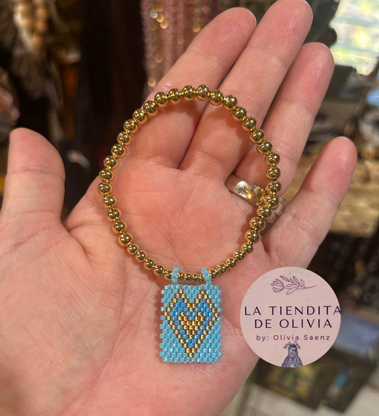 Turquoise Heart Gold Bracelet