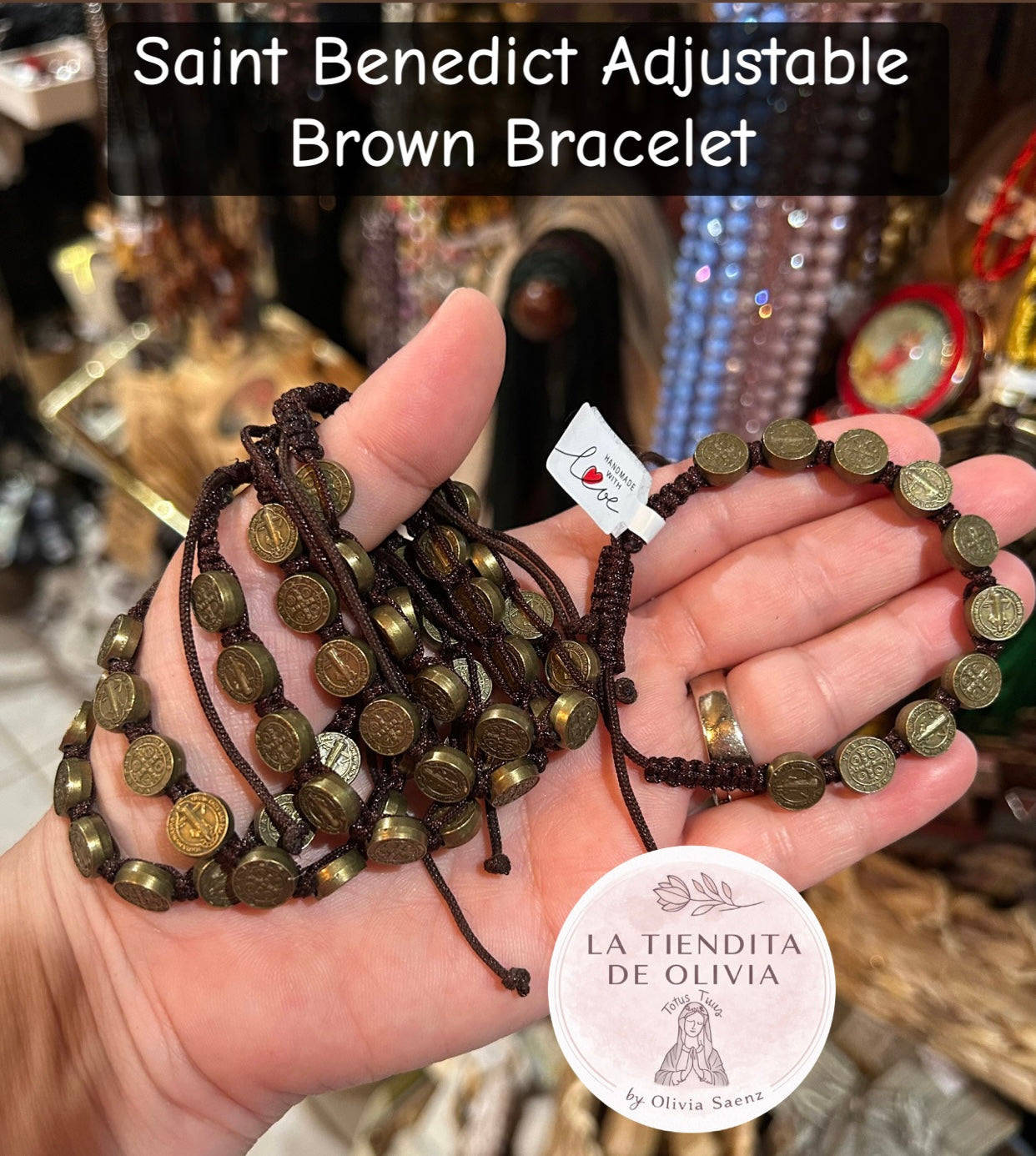 Saint Benedict Adjustable Brown Bracelet