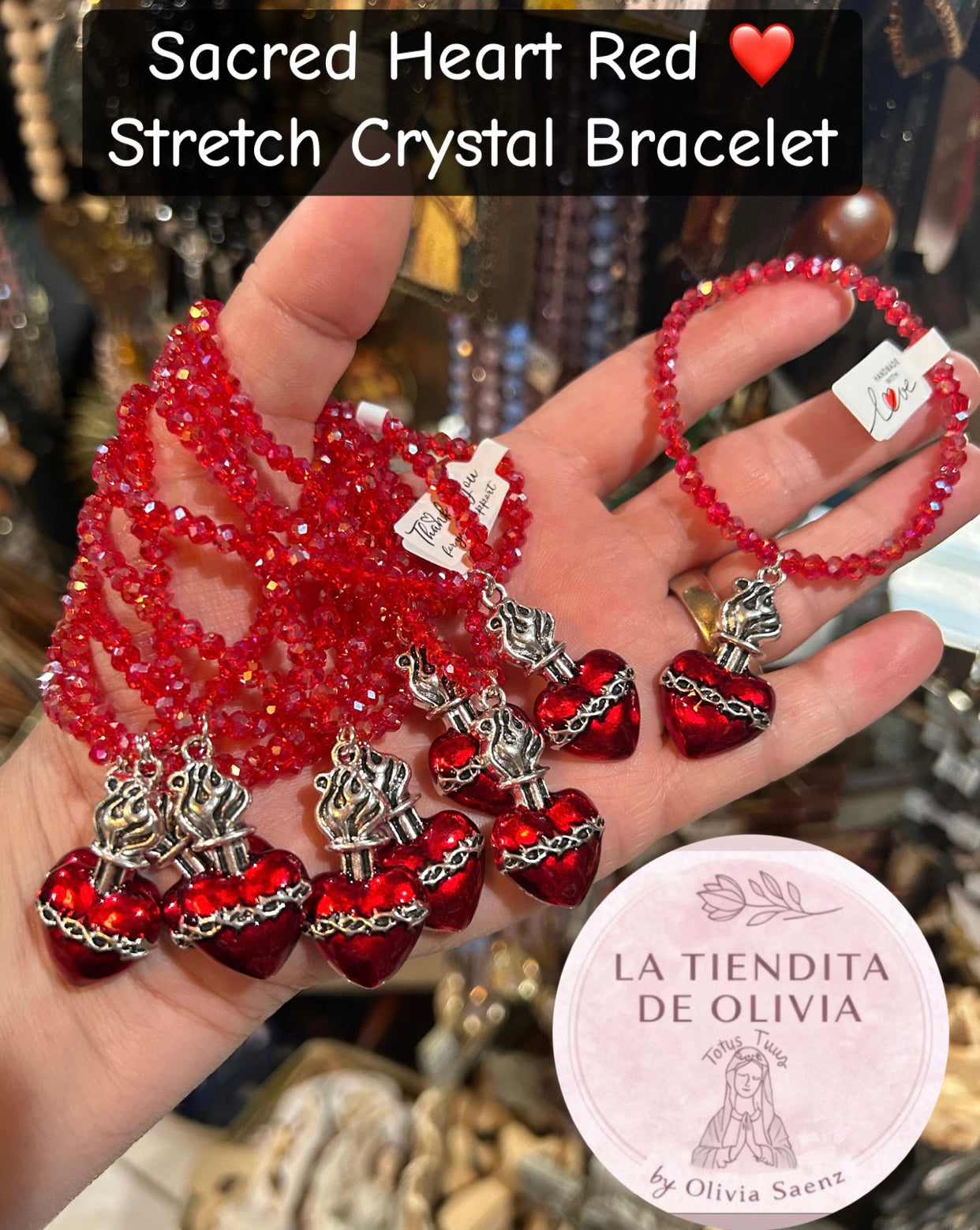 Sacred Heart Red❤️
Stretch Crystal Bracelet