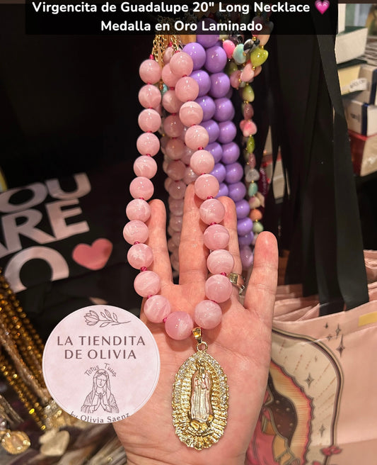 Virgencita de Guadalupe 20" Long Necklace 💗
Medalla en Oro Laminado