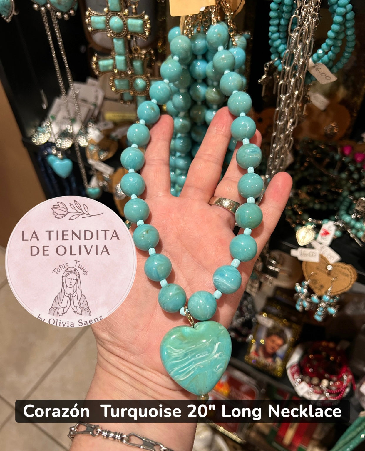 Corazón  Turquoise 20" Long Necklace