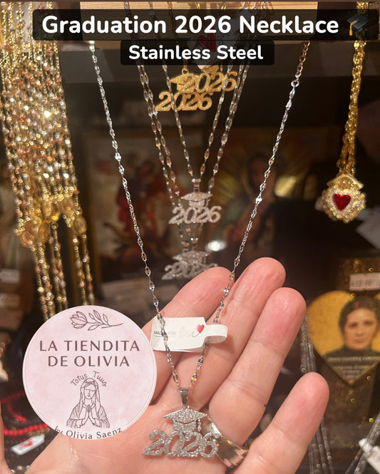Graduation 2026 🎓 18” Necklace.               Stainless Steel Silver