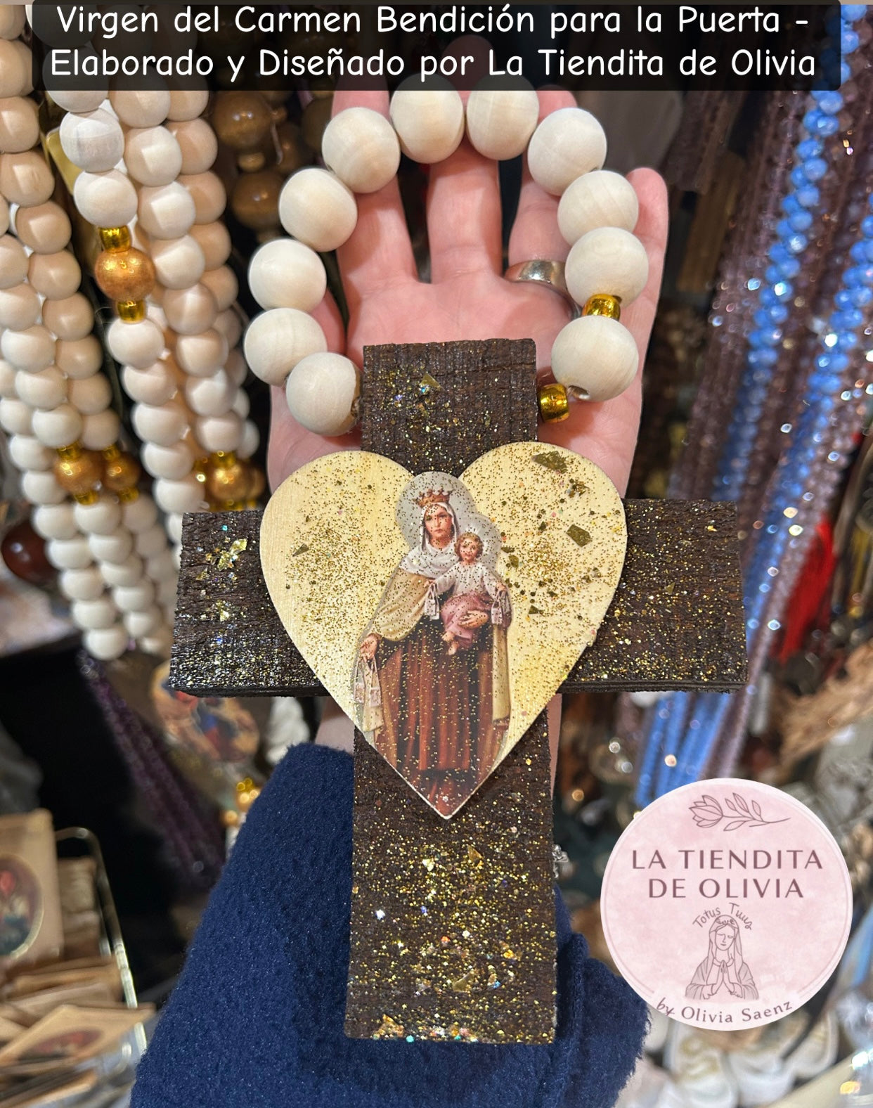 Virgen del Carmen Bendición para la Puerta - Elaborado y Diseñado por La Tiendita de Olivia