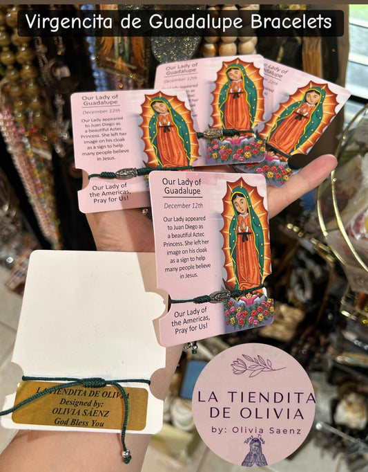 Virgencita de Guadalupe Adjustable Bracelet & Prayer