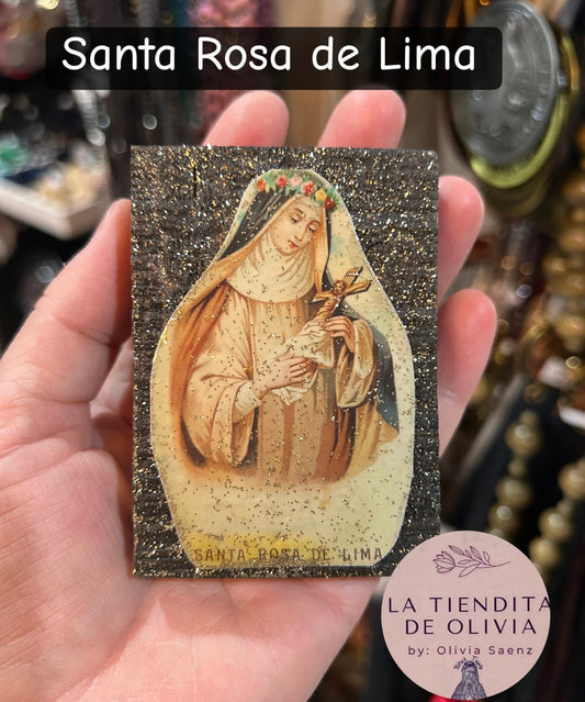 Santa Rosa de Lima                                           Mini Cuadrito de Madera 
Medidas Aproximadas 2”x 3”

Elaborado y Diseñado por LA TIENDITA DE OLIVIA