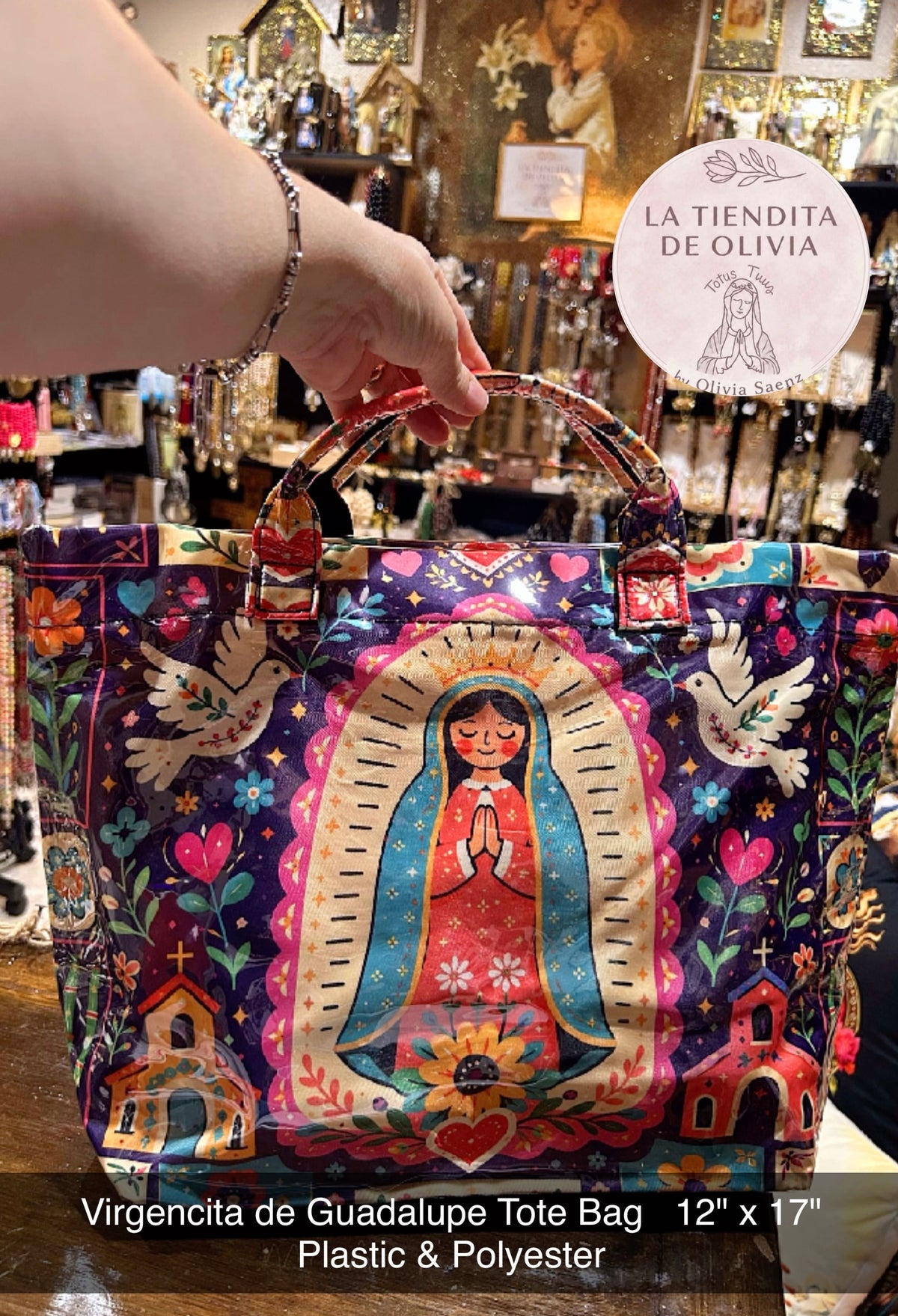 Virgencita de Guadalupe                  Tote Bag 12” x 17”
