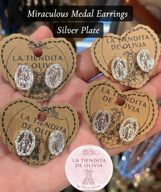Miraculous Medal Earrings
Silver Plate