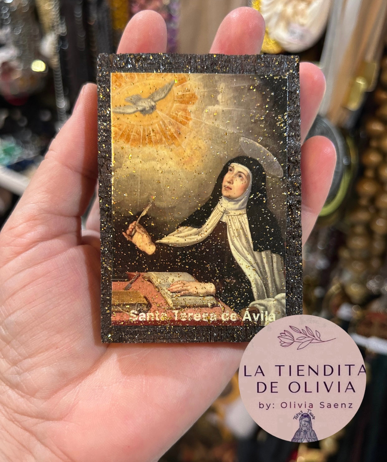 Santa Teresa de Ávila                                           Mini Cuadrito de Madera 
Medidas Aproximadas 2”x 3”

Elaborado y Diseñado por LA TIENDITA DE OLIVIA