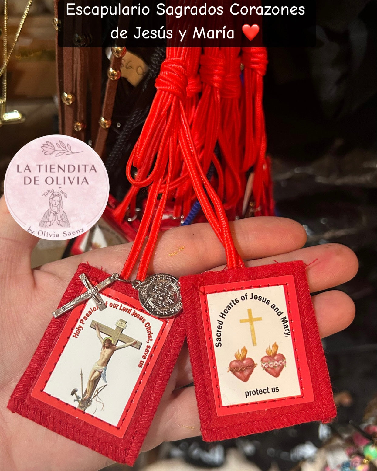 Escapulario Sagrados Corazones de Jesús y María ❤️