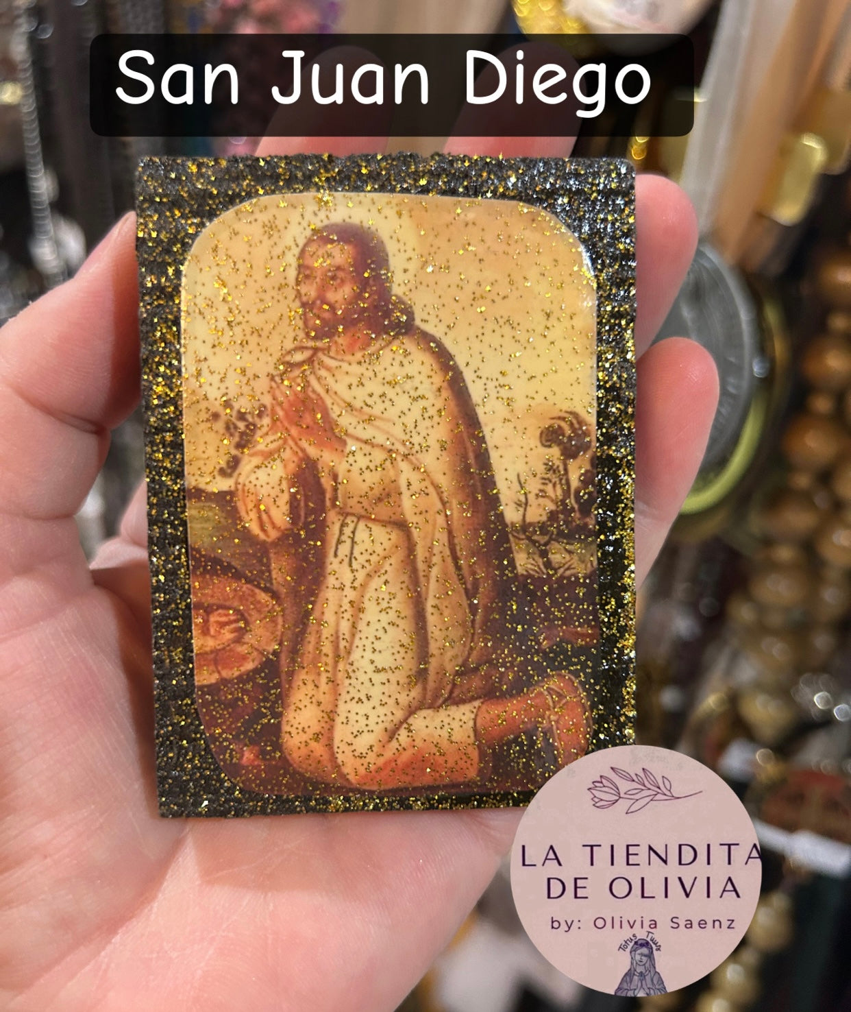 San Juan Diego                                               Mini Cuadrito de Madera 
Medidas Aproximadas 2”x 3”

Elaborado y Diseñado por LA TIENDITA DE OLIVIA