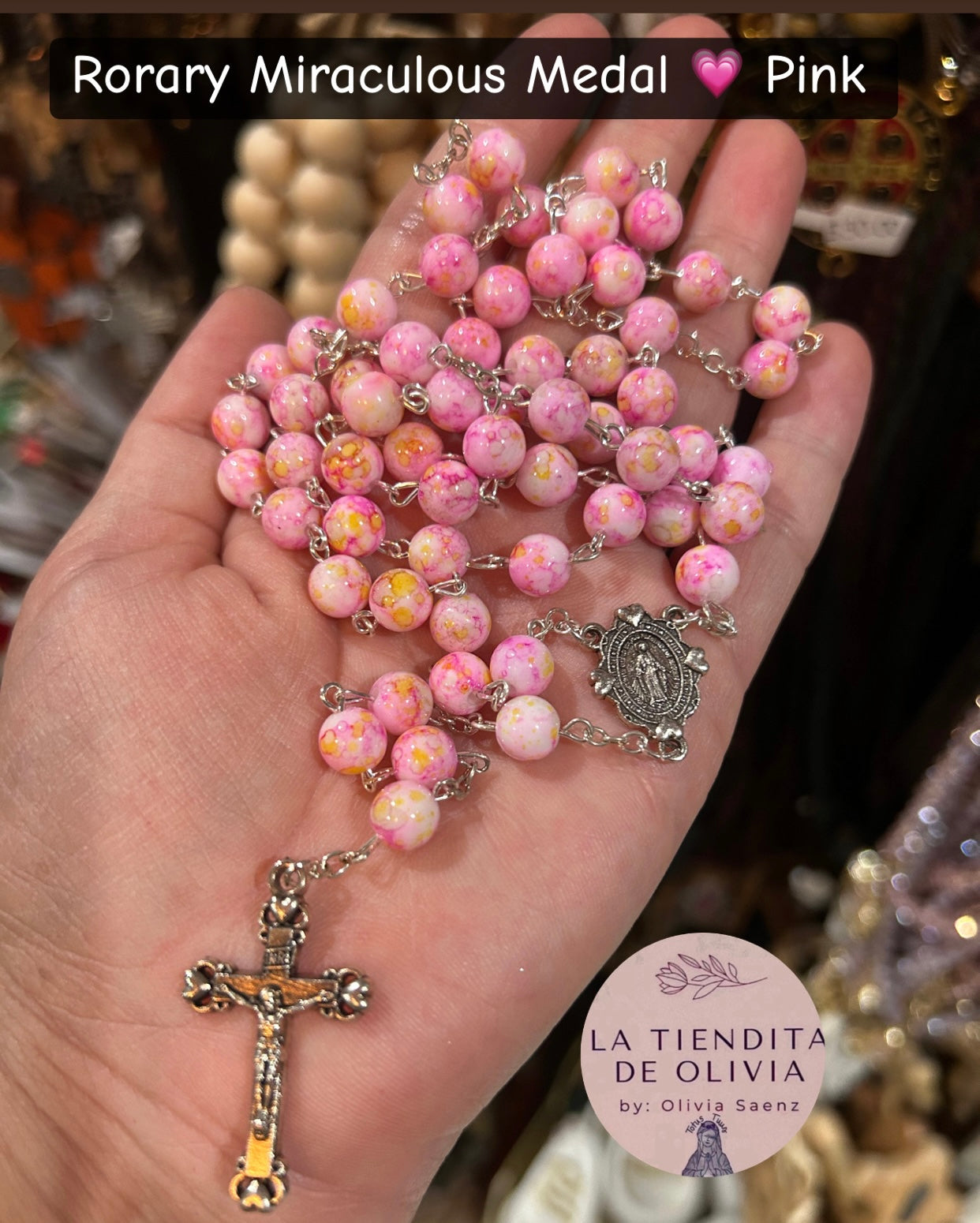 Rosary Miraculous Medal 💗 Pink