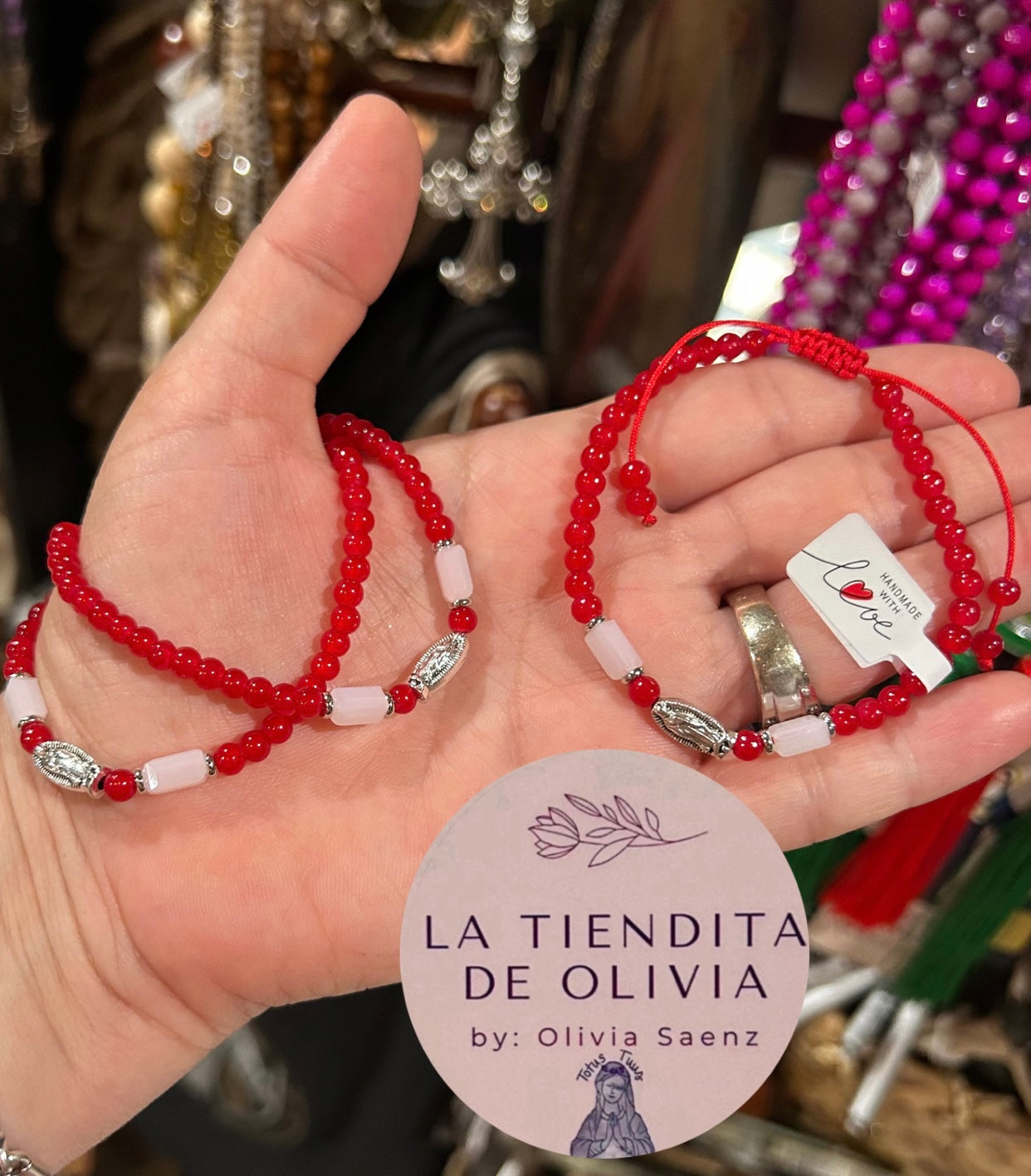 Virgencita de Guadalupe Red Adjustable Bracelet ❤️