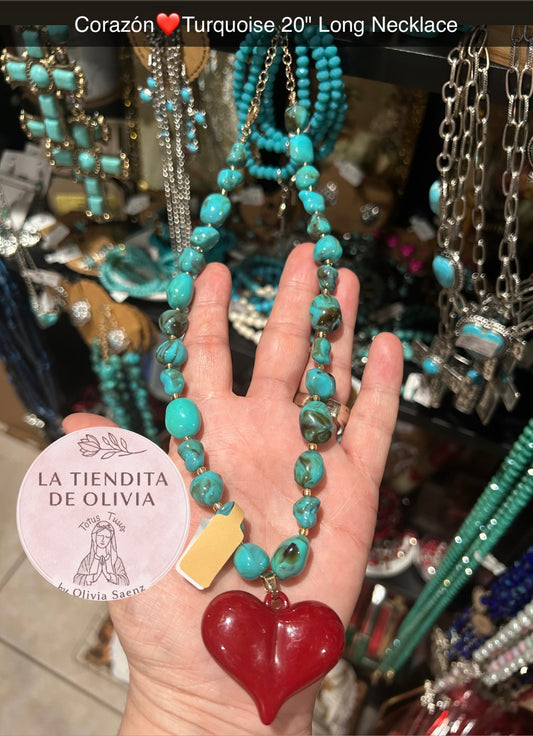 Corazón ❤️ Turquoise 20" Long Necklace