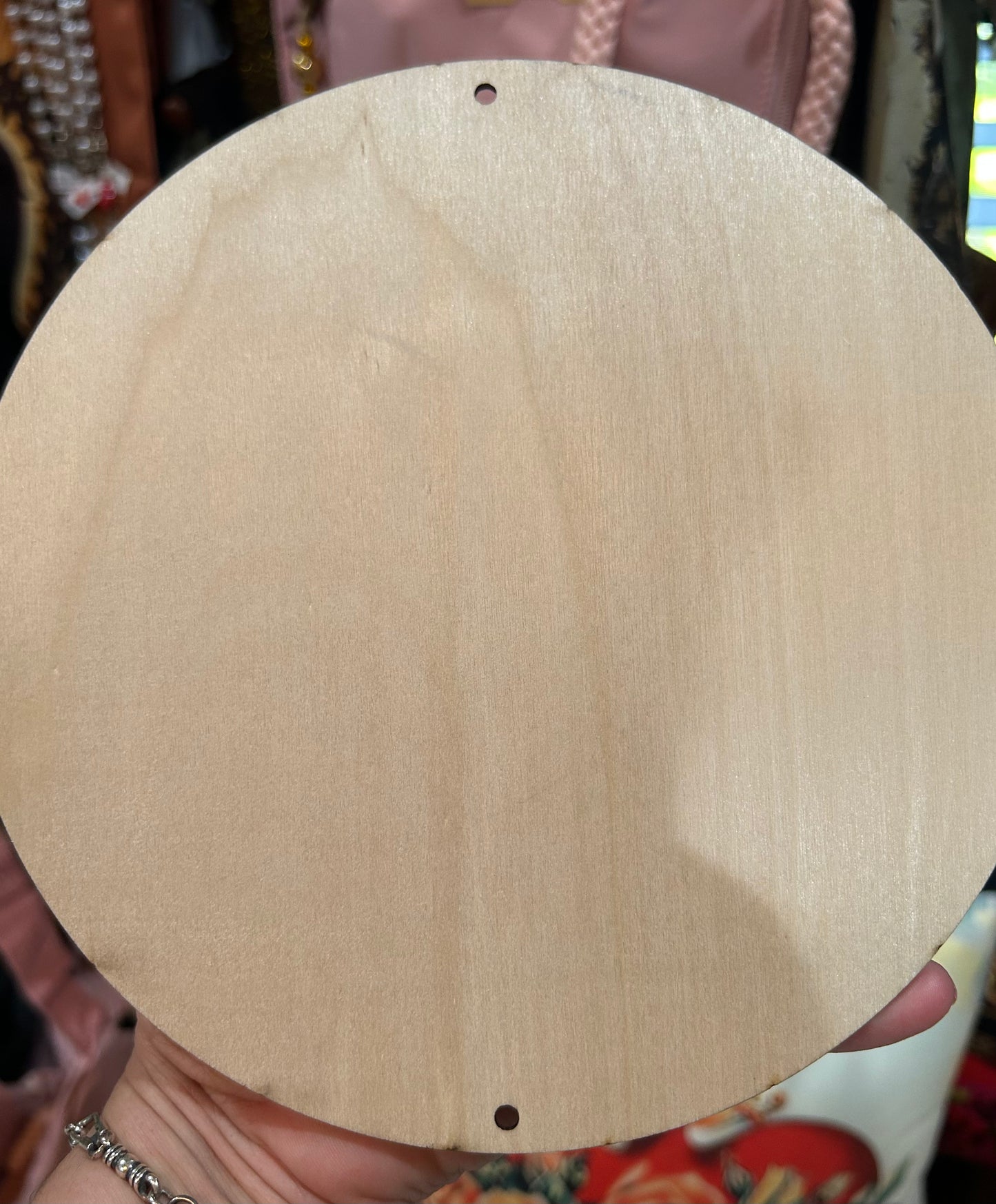 Sacred Hearts❤️.                           Round Wood  Art  7.8” x 7.8”
