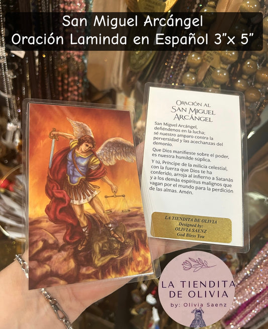 San Miguel Arcángel
Oración Laminda en Español 3"x 5"