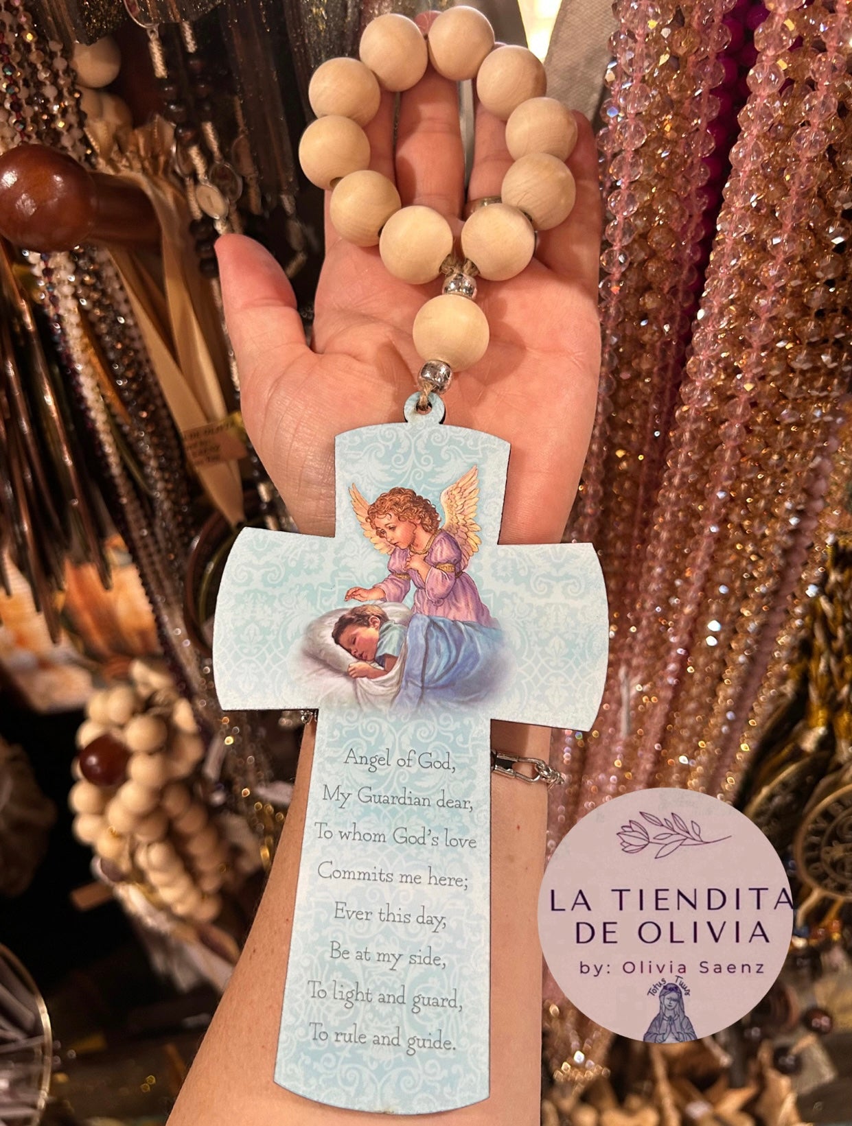 ÁNGEL DE LA GUARDA Celeste💙Bendición para la Puerta