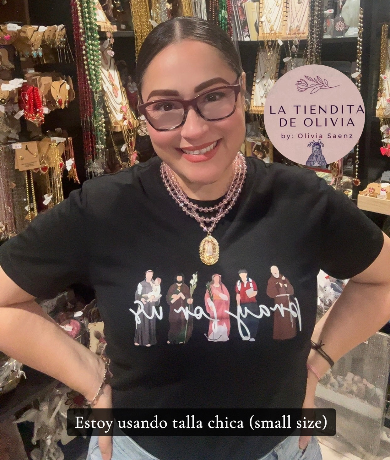 Camisa de los Santos, Padre Pío, Carlo Acutis, Filomena, San José y San Antonio…Size Large