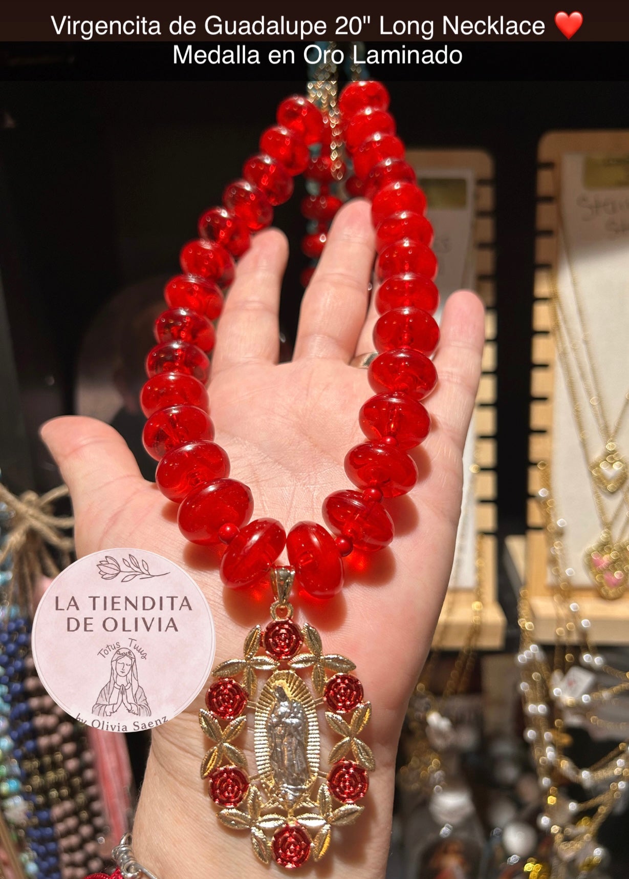 Virgencita de Guadalupe 20" Long Necklace ❤️
Medalla en Oro Laminado