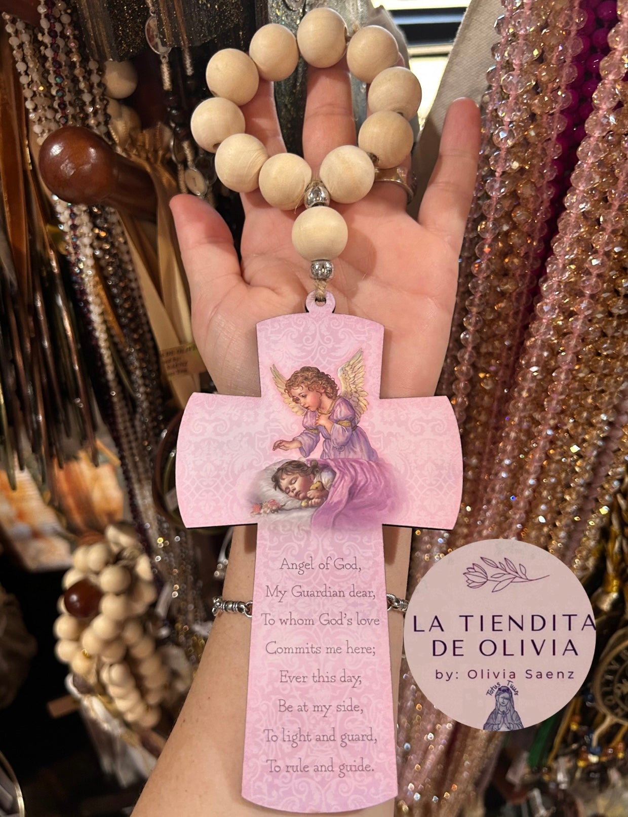 ÁNGEL DE LA GUARDA Rosa🌸Bendición para la Puerta