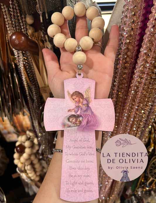 ÁNGEL DE LA GUARDA Rosa🌸Bendición para la Puerta