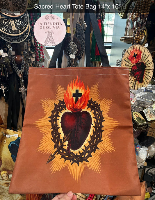 Sacred Heart Tote Bag 14"x 16"