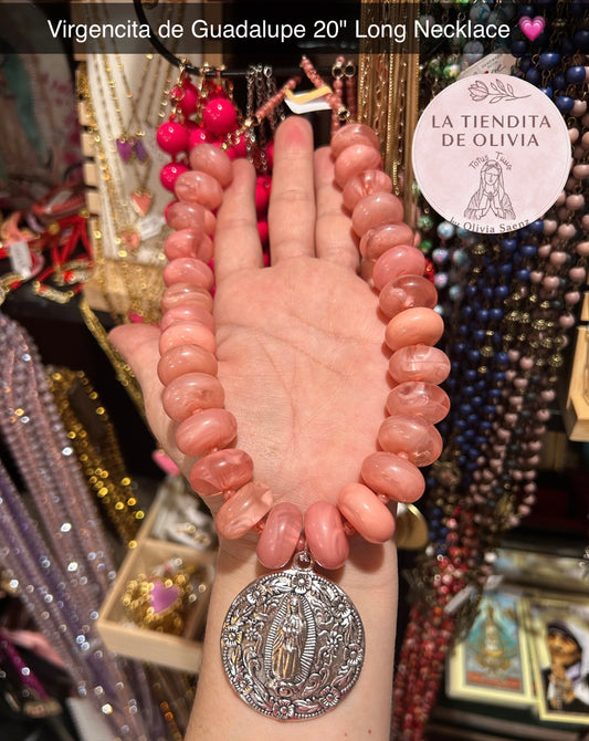 Virgencita de Guadalupe 20" Long Necklace 💗