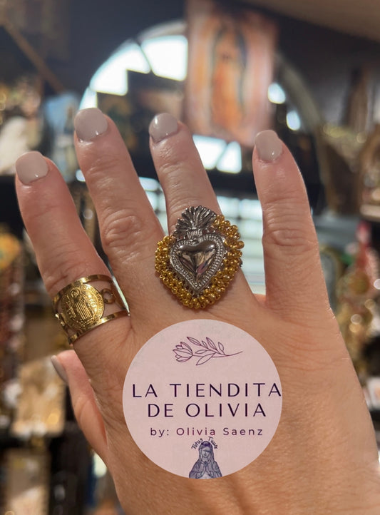 Sacred Heart Ring Adjustable