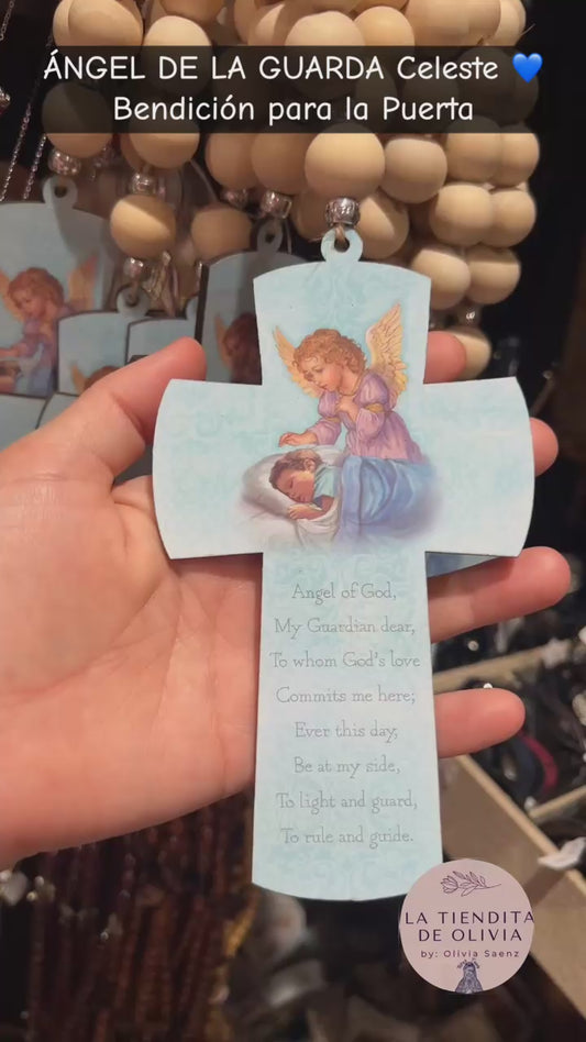 ÁNGEL DE LA GUARDA Celeste💙Bendición para la Puerta